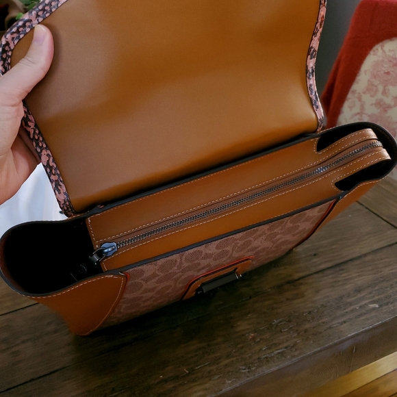 LAST CHANCE❗RARE Coach Courier Colorblock Genuine Snakeskin Crossbody - Picture 14 of 16